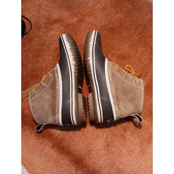 Eddie Bauer Duck Boots Women’s Brown Blue Leather 8" Waterproof US 7M - Picture 6 of 11